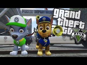PAW PATROL MOD w/ ROCKY & CHASE (GTA 5 PC Mods Gameplay)