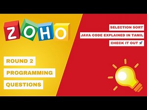 Zoho Round 2 Programming Question: Selection Sort Implementation || Tamil