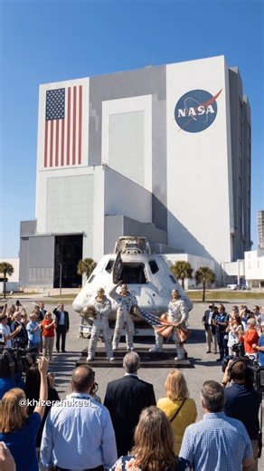 WHAT IF - Khizer Shakeel on Instagram: "55 years later - humanity returns for another Moon Mission. Legends meet the future. In this cinematic tribute, Neil Armstrong, Buzz Aldrin, and Michael Collins appear once more, young, focused, and timeless, standing before their monuments as the next generation arrives. The Artemis II crew steps forward: Reid Wiseman, Victor Glover, Christina Koch, and Jeremy Hansen, meeting the legends who first opened the path beyond Earth. A symbolic handshake across 
