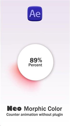 Counter animation & Minimal Neomorphic Color Motion Graphics in After Effects without any plugin