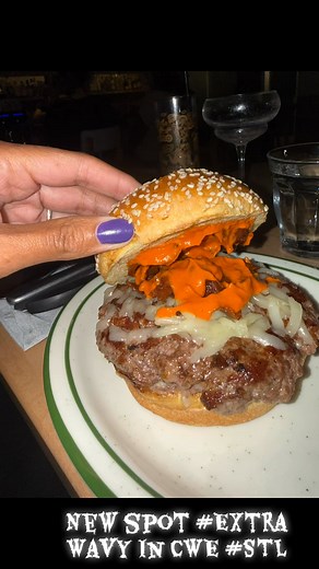 @extrawavy.stl was so good last week, had to run it back this week. Make you sure you make a reservation as they even book the bar seats. Drinks, service, and food are top tier. This restaurant is the sister company to @yellowbelly so they knew how to get things right. I highly recommend the lamb meatball, lobster donut (made with sweet potatoes), and the classic cheeseburger. | Stl FoodQueen