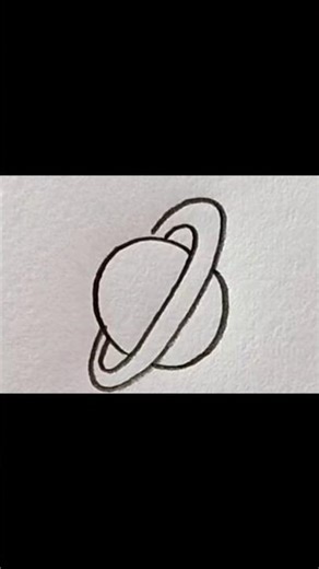 Simple Saturn Drawing 🪐 #Shorts #Art