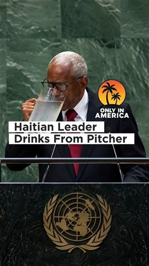 Haitian Leader Drinks From Water Pitcher During UN Speech