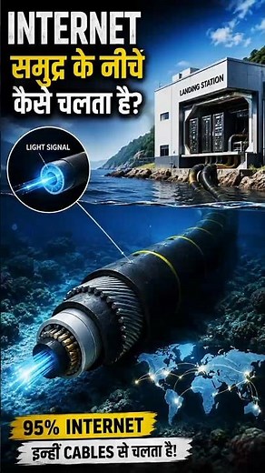 How Does the Internet Travel Under the Ocean?|Submarine Internet Cables Explained #internet #shorts