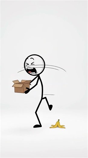 Banana Peel Got Him 😂🤣 | Stickman Comedy #Shorts #Funny #Stickman