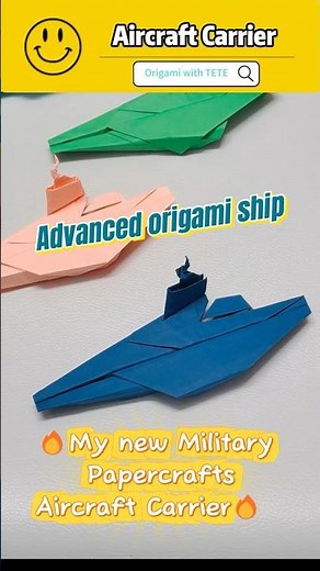 Origami Aircraft Carrier Showcase - Cool Paper Military Model! #航空母艦 #항공모함