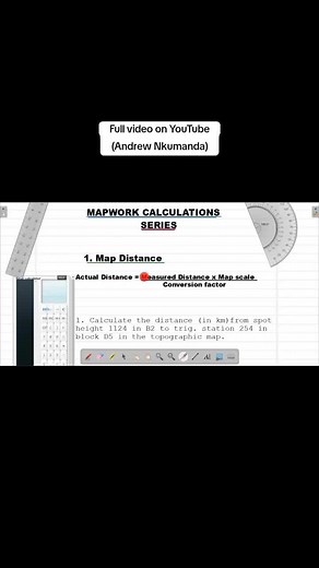 Calculating Actual Distance on Topographic Map | Mapwork Tutorial