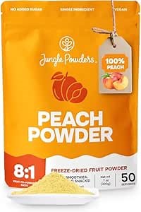 Jungle Powders Peach Powder 7 Ounce Powdered Freeze Dried Peaches for Smoothies, No Sugar Added, Additive, Filler Free Peach Flavoring Extract for Baking, Cooking, Flavoring, Smoothie