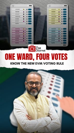 This municipal election, voters must cast votes on four separate EVM machines under the new Multi-Member Ward system. Each machine needs one vote. The beep on the fourth EVM confirms completion, miss even one, and your vote becomes incomplete. Ft RahulDeo Sharma #MunicipalElections #EVMVoting | The CSR Journal