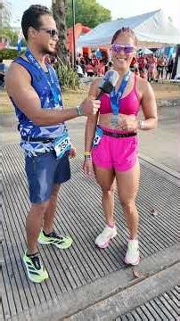 She came from TEXAS to enjoy her first 10K in Santo Domingo corre 10k 2026#running #run