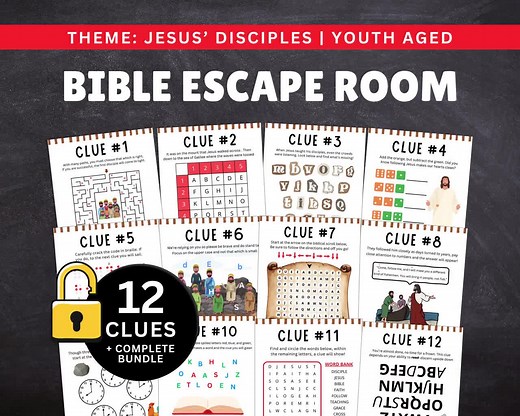 Bible Escape Room | Jesus' Disciples Game | Bible Escape Game | Youth Group Games | Youth Group Sunday School Games | Printable Bible Game - Etsy