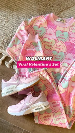 Viral valentines set now online at @walmart! Comment OUTFIT LINKS to shop! 💗 We linked some additional heart finds that are super cute and affordable too! ❤️ | The DoubleTake Girls