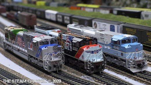 7.9K views · 391 reactions | Today we're reviewing the recently delivered HO Scale SD70ACe locomotives from MTH Trains. We're looking over the 1943 Spirit of Union Pacific, the 1111 Powered By Our People unit, and the George H. W. Bush 4141 locomotive. Climb aboard and enjoy! TrainWorld has all of these modles in stock for those looking to add them to the fleet. | The Steam Channel | Facebook
