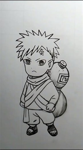 How to Draw cute Gaara #drawinglessons #animedrawing