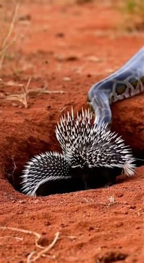 Massive python was defeated by porcupines unexpected showdown #wildlife #nature #animals