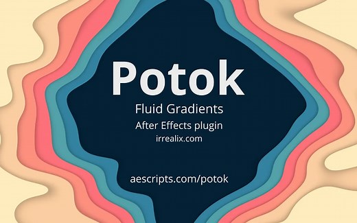 中文汉化AE插件-创意线条噪波流体渐变插件AEscripts Potok +使用教程