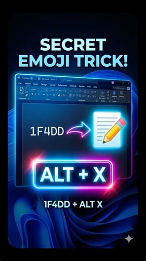Type Emojis in Word with 1F4DD + Alt X 📝 #shorts