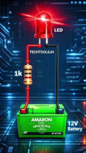 12v battery to 5mm LED light how to use and bright light #shots #electrical #electrician