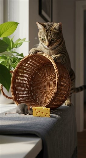 Shocking! Cat find special way to catch mouse surprises owner fast action