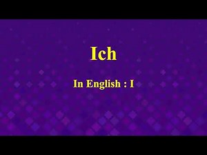 Learn how to pronounce Ich in German or what is the German of I