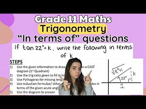 Grade 11 Trigonometry "In terms of" questions: Trigonometric values represented by letters