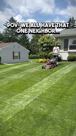 Who else has that neighbor? Or maybe.. you’re that neighbor 😉 @simplelawnsolutions fertilizers are great. Easy to use, easy to purchase, great results. If you haven’t tried them I recommend trying them out!#pov #neighbors #lawn #mowing #greengrass #grass #lawnstripes #simplelawnsolutions | Rooted Lawn Co