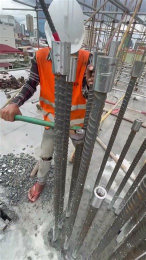 Installing Coupler for column #construction #shorts #construction #building #civilengineering