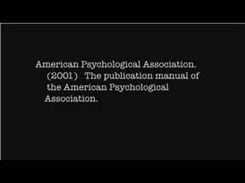 Research Papers : How to Cite the APA Manual in APA Format