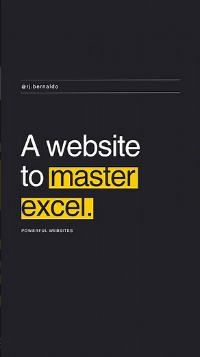 A website to master excel! Get the spreadsheet here: rjbernaldo.com/free-spreadsheet