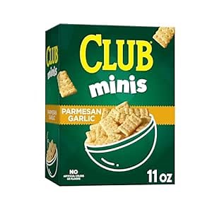 Club Minis Crackers, Lunch Snacks, Snack Crackers, Parmesan Garlic, 11oz Box (1 Box)