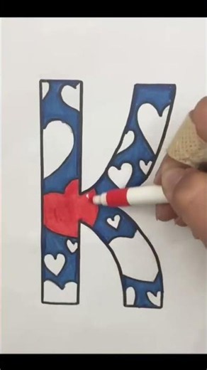 🤯🔥Coloring the Letter K with Cute Hearts ❤️🔥