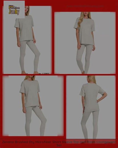 Zenana Brushed Dty Microfiber Short Sleeve Top and Pants Loungewear Set