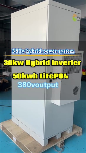 30kw 380V output, hybrid inverter 50 kWh, 512 V high-voltage battery pack Outdoor constant-temperature cabinet #Hybrid inverter#Three-phase output#inverter #solar #Industrial and commercial energy storage