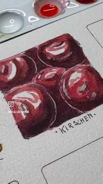 Simple Watercolor Painting 🍒 #art #illustrative #drawingforbeginners #drawing