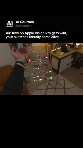 AI | Technology on Instagram: "AirDraw’s physics mode turns your sketches into actual objects with weight, gravity, and collisions inside your real room. The app adds a simple physics engine so strokes swing, bounce, and behave like 3D structures anchored to your walls, desk, and floor. You can switch between static and dynamic modes, freezing some pieces while others fall or roll like real objects. Vision Pro’s spatial tracking maps each line onto your actual environment, not just a flat canvas