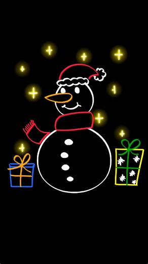 neon snow man⛄drawing#easydrawing#neonart#sketchart #snowman#jinglebells#digitalart#drawingtutorial