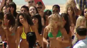 An unexpected beach flash mob.
