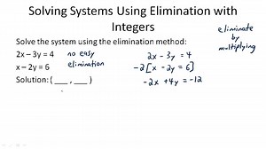 Solving Systems Using Elimination - Example 1 ( Video ) | Algebra