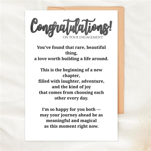 Engagement Congratulations Card Printable Couple Card Digital Engagement Gift Wedding Shower Card Newly Engaged Card Instant Download - Etsy UK