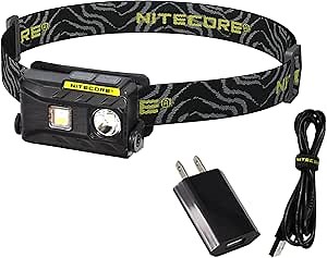 Nitecore NU25 360 Lumen Triple Output - White, Red, High CRI - Lightweight USB Rechargeable Headlamp (Black)
