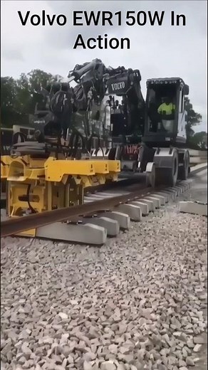 How Railway Sleepers Are Laid | Step-by-Step by Volvo EWR150W Rail #railwayengineering #railway