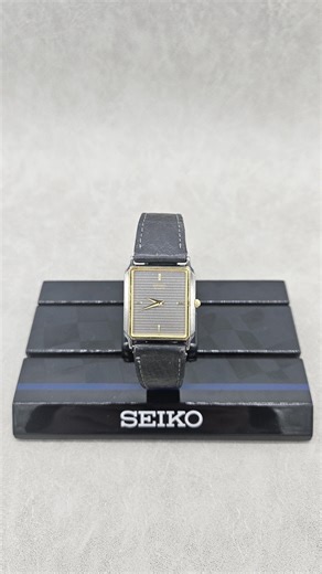 Vintage Seiko Thin Rectangle Tank Watch Rare Grey Dial Two Tone Case Leather 9020-5399. Original 5 Jewel Seiko Movement! - Etsy