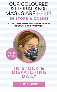 Our coloured and floral KN95 masks are in stock now and dispatching daily! 😷😷 These masks are regulatory standard and a pack of 10 is only $29.99 — that's only $2.99 per mask xx Shop in-store and online 👉 https://bit.ly/36RrZxX | Annah Stretton