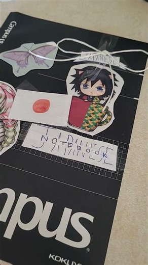 decorating my notebook #diy #japan #japanese #note #notebook #mitsuri #mitsuri #giyu#kny#anime#decor