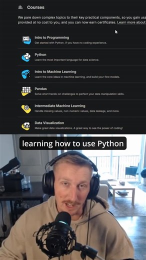 Nick Amato on Instagram: "Free courses to learn Data Science 😎 It can be tricky to first get started on your data science journey. With this entirely free course, you can learn to use Python for data science step by step. Beginning with the basics of Python, you’ll work all the way up to machine learning! This website also has LOADS of free datasets to practice your skills on. Follow for more free coding resources ✅ #code #coding #tech #learntocode #data"