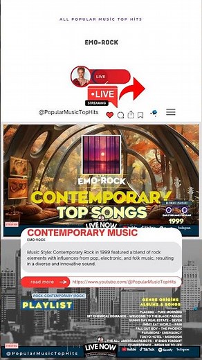 🎧 EMO-ROCK: ROCK: CONTEMPORARY (ROCK) Top Hits from 1999 to Today 🎶 | Popular Top Songs & Best Mu...