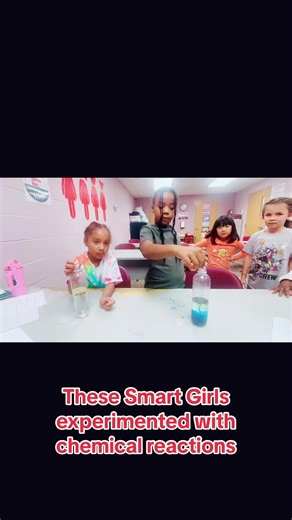 Smart Girls embracing the magic of chemical transformationsbin the lab! #girlsinstem #girlsinc