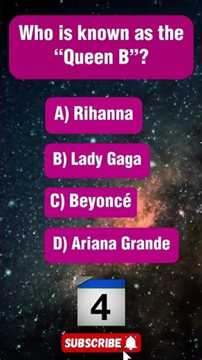 👑 Who Is Known as “Queen B”? 🤯 #quiz #celebrityquiz #funtrivia #shorts #mcq #beyonce