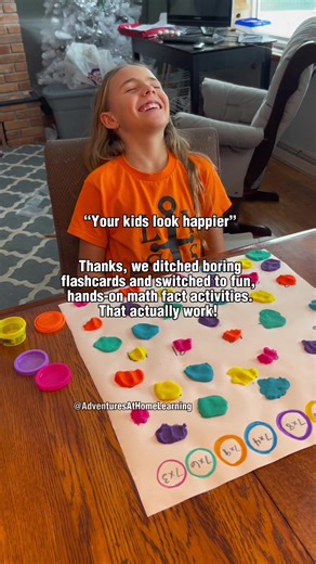 Ditch the flashcards and make math facts fun this summer! This hands-on Play-Doh activity helps kids build multiplication fluency, strengthen fine motor skills, and actually enjoy practicing math. ✅ Perfect for early learners ✅ Easy summer learning at home ✅ Builds independence through play Want more low-prep learning ideas that actually work? Follow @adventuresathomelearning for creative ways to teach math, reading, and more, without the stress. #handsonlearning #playdohmath #multiplicationprac