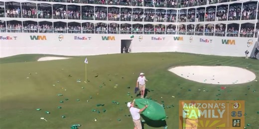 WATCH: Golfer honored with "beer shower" after making hole-in-one at WM Phoenix Open